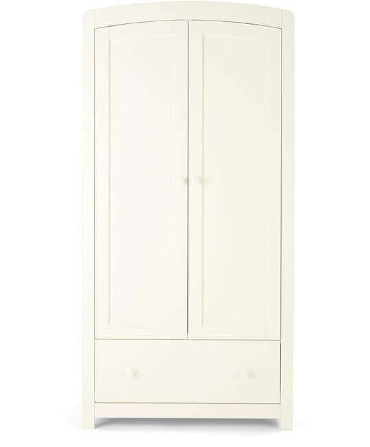Mia 4 Piece Cotbed with Dresser Changer, Wardrobe, and Premium Dual Core Mattress Set - White image number 7